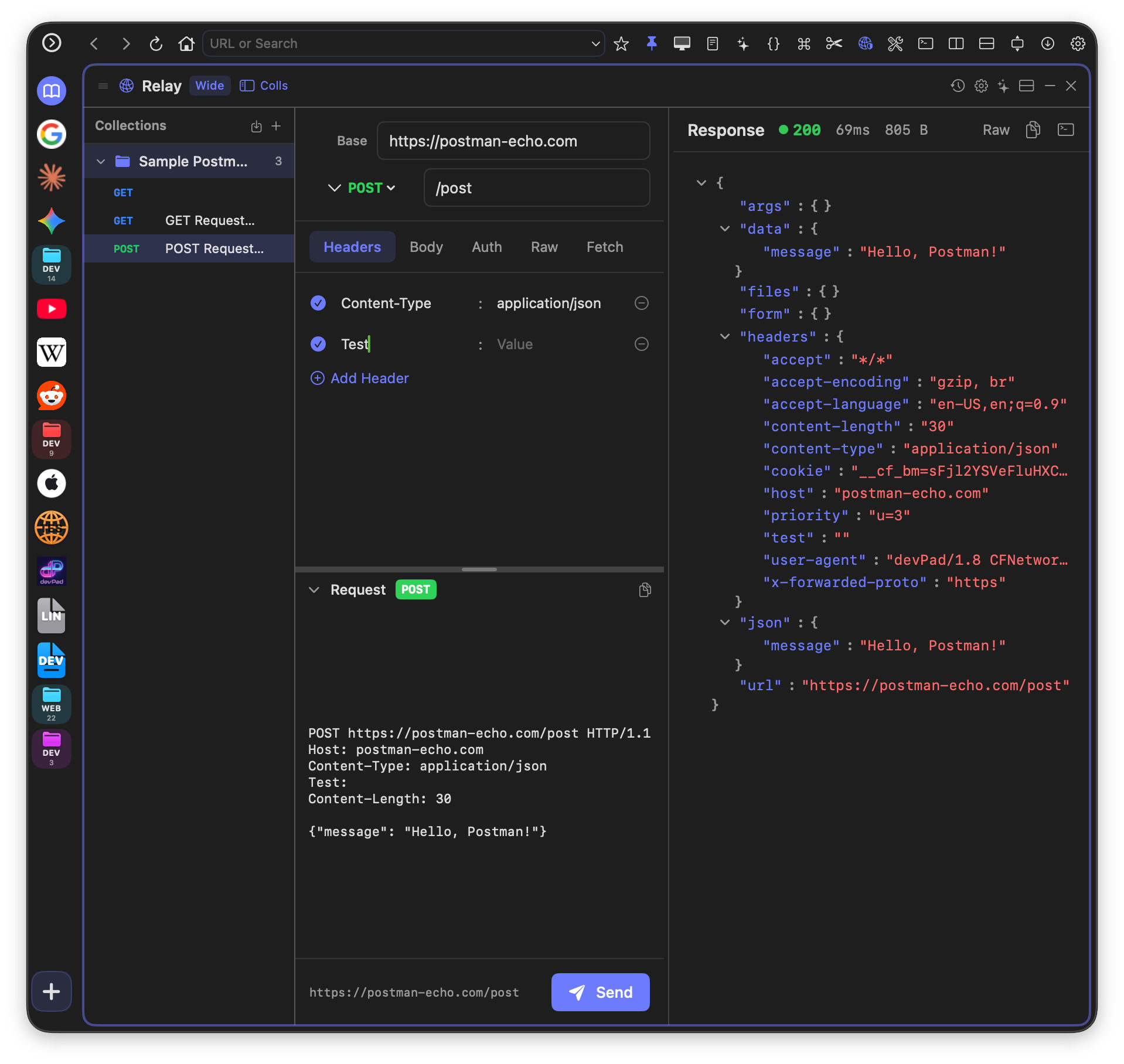 Relay Wide Mode with horizontal split layout