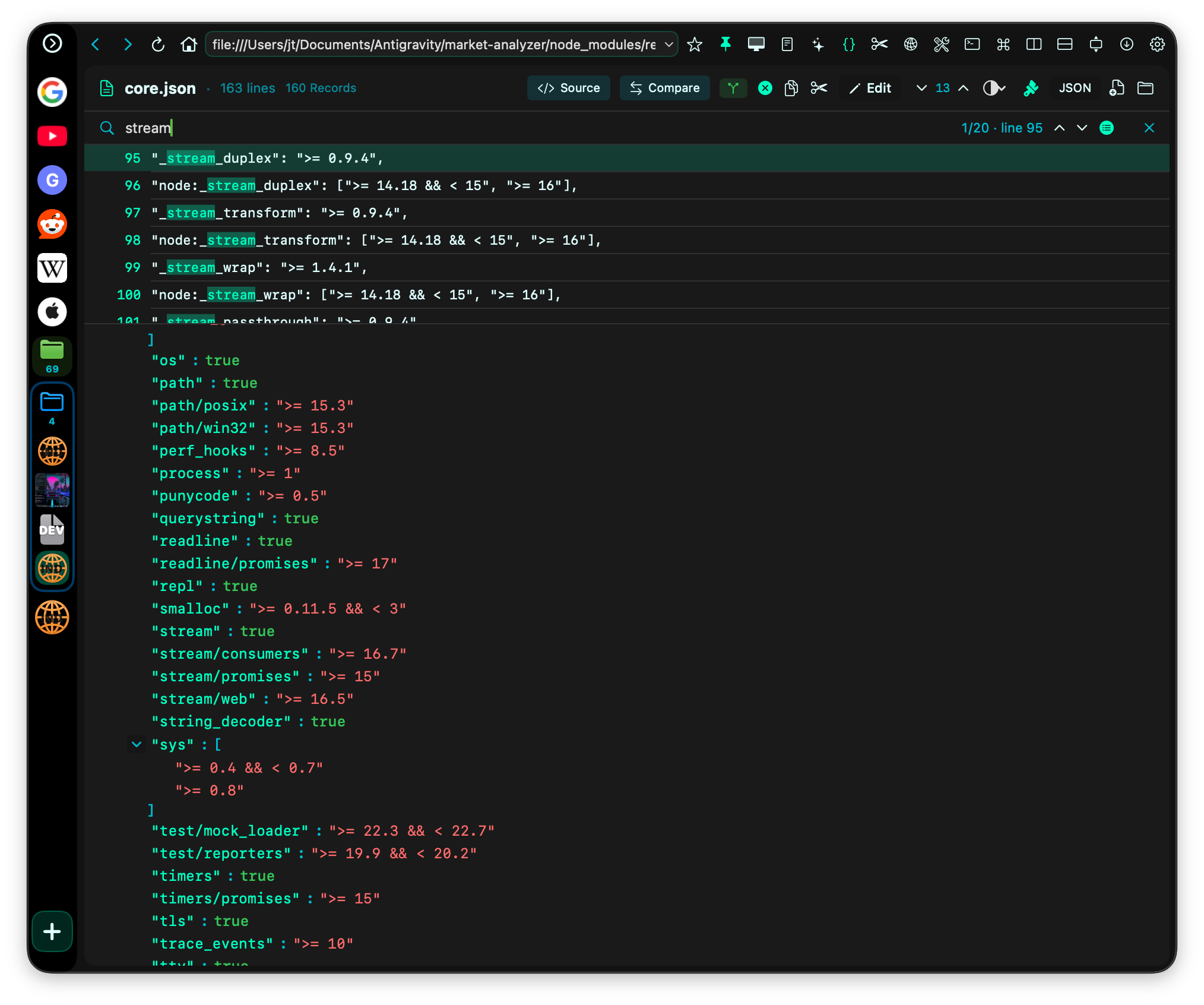 CMD-F Code search with jump to line