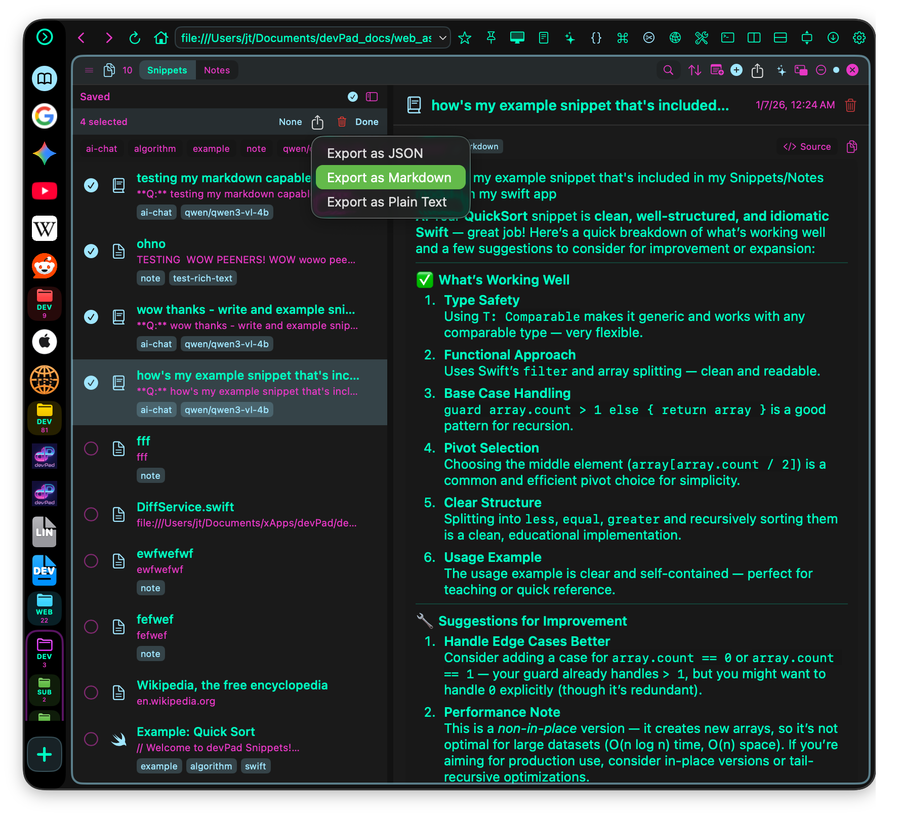 Multi-select mode for batch operations
